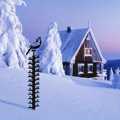 Metal Snow Gauge Large Snowfall Measuring Tool Winter Bird Shape Iron