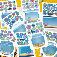 8pcs Dream Fish Tank Stickers Decals Party Favors Themed Game