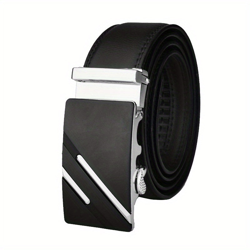 Men's Leather Belt Automatic Buckle Business Belt