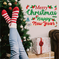 6pc Christmas Window Wall Stickers Set Self-adhesive Adhesive