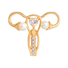Mother Womb Shaped Crystal Brooch Human Organ Design
