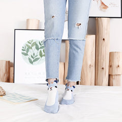 5 Pairs Cute Animal Print Low Cut Socks Women's Stockings