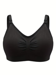  Solid Full Coverage Front Clasp Seamless Comfort Bra