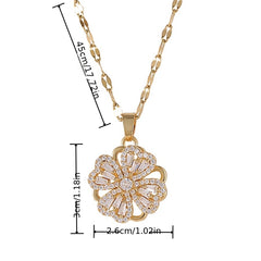 18k Golden Plating Clover Pendant Necklace Elegant Jewelry
