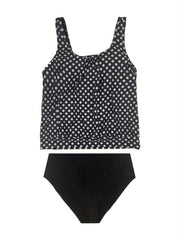 Women's Plus Polka Dot Tankini Set Retro Style