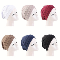 Solid Head Wrap Elastic Hijab Bonnet Women Chemo Hats