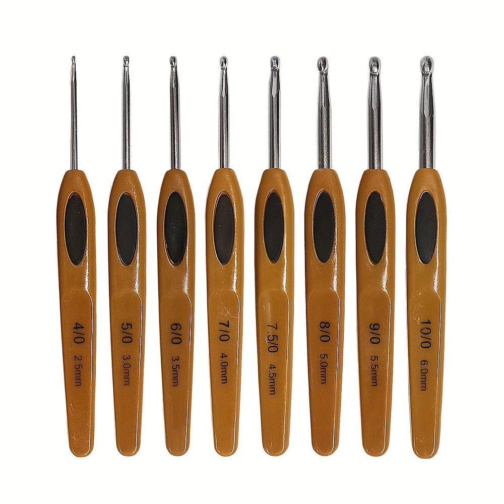 8pcs Knitting Tool Plastic Handle Sweater Needle Crochet Set
