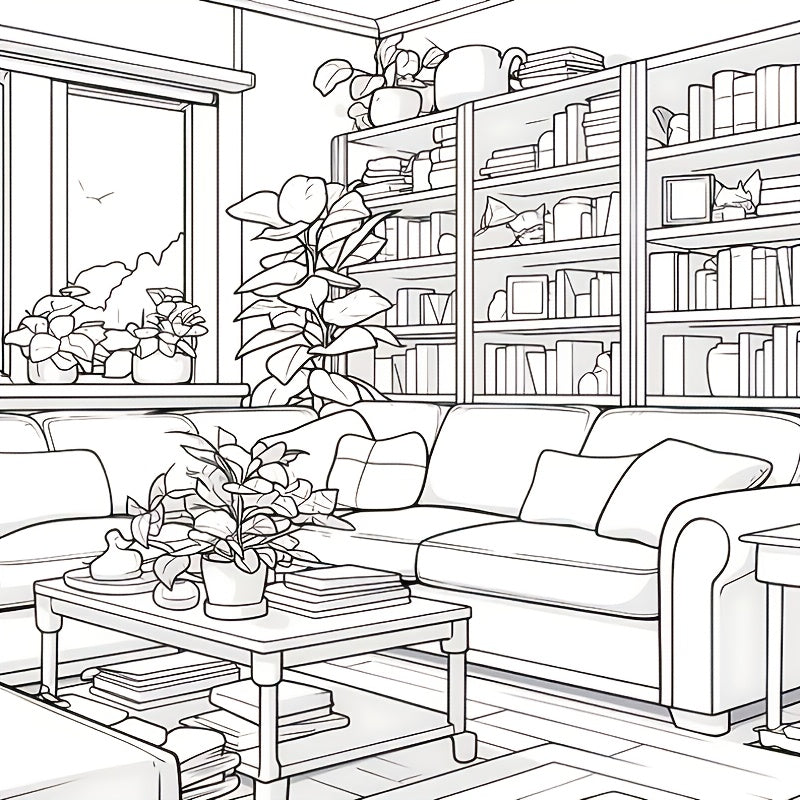 At Home Coloring Book - 22 Page Adult Coloring Book