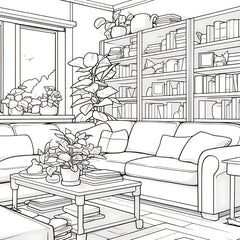 At Home Coloring Book - 22 Page Adult Coloring Book