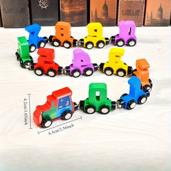 Wooden Magnetic Train Number Puzzle Toy 1-10 Interactive Learning Game