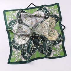 Square Scarf Block Print Satin Neckerchief Casual Bandana Women