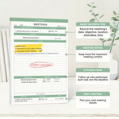 3 Packs Meeting Notes Notepad For Work Meeting Planner Organizer For Office