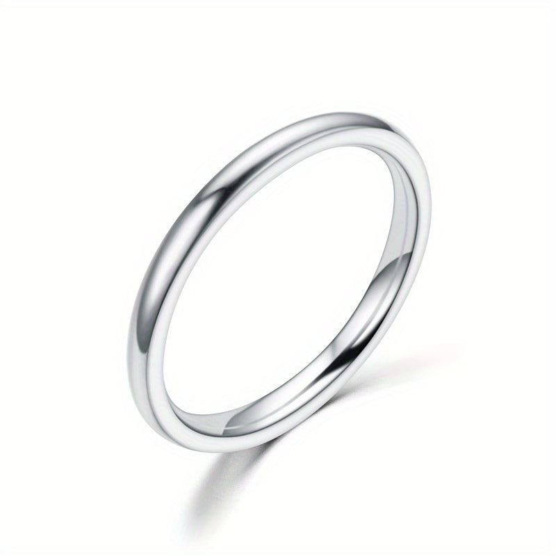Men's 2mm Wide Stainless Steel Rings, Seven Colors, Stackable Rings