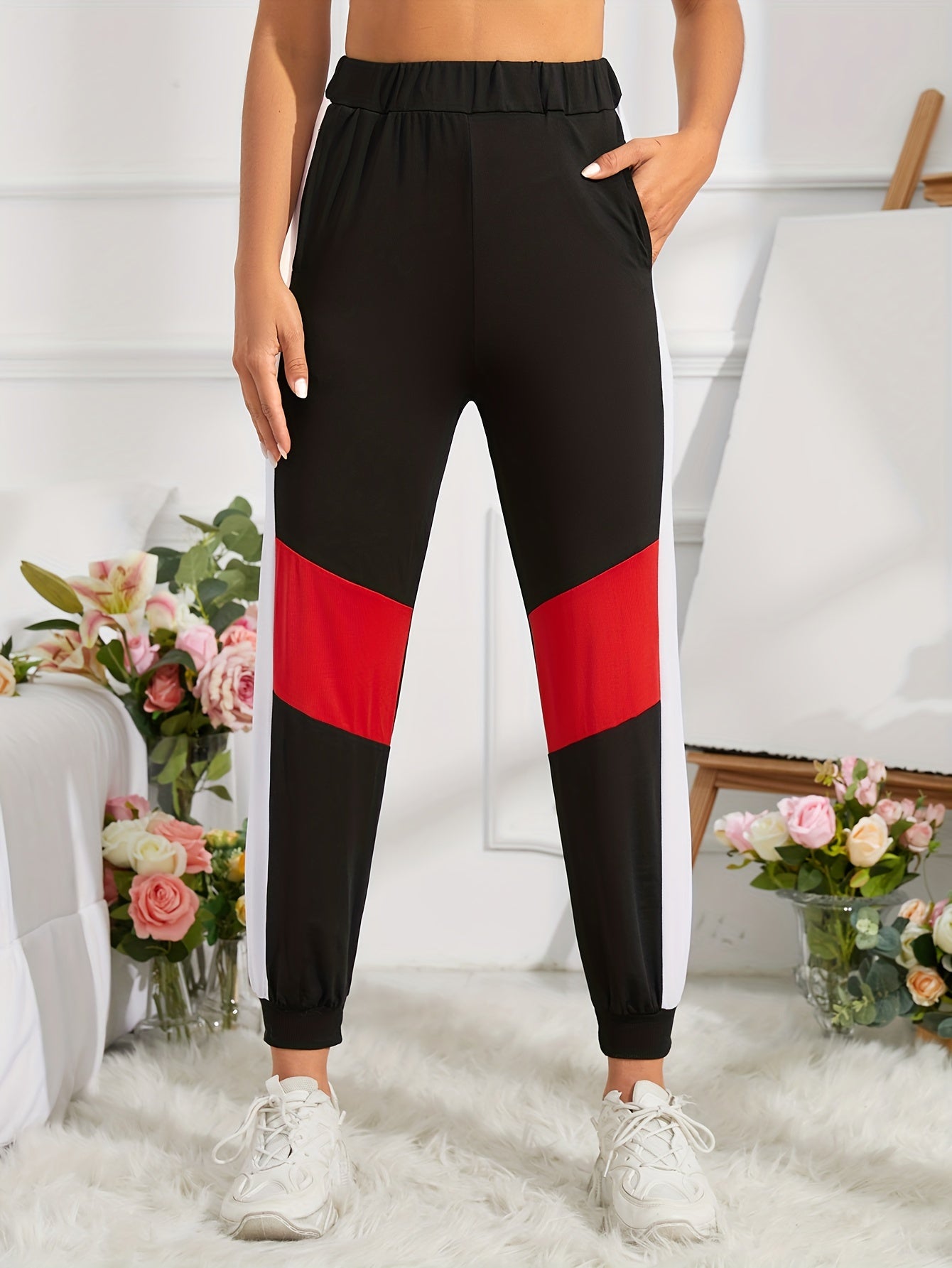 Women's Elastic Waist Casual Sweatpants for Fitness