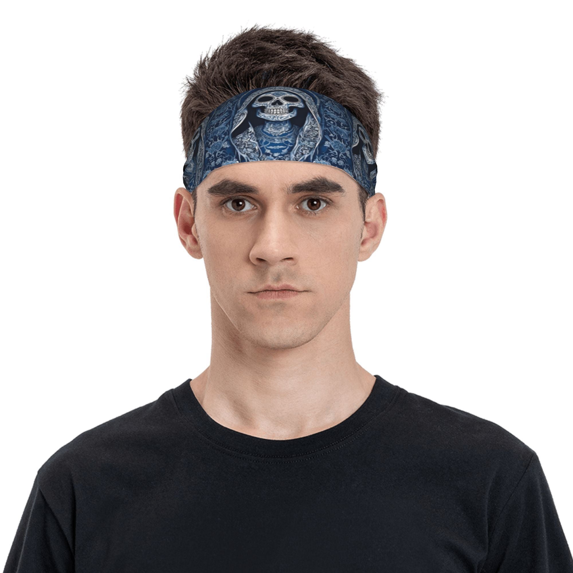 Skull Sports Headband Sweat Wicking Stretchy Polyester