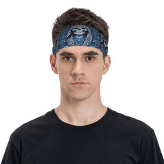 Skull Sports Headband Sweat Wicking Stretchy Polyester