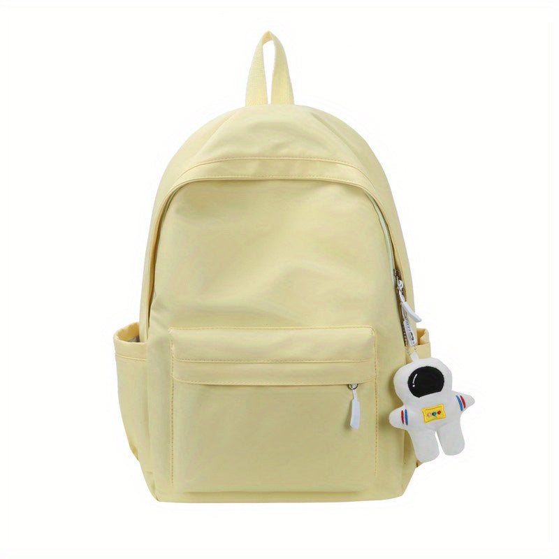 Casual Student Bag Lightweight Backpack With Pendant