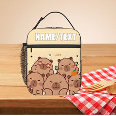Customizable Capybara Lunch Bag Leakproof Insulated Cooler Large Capacity