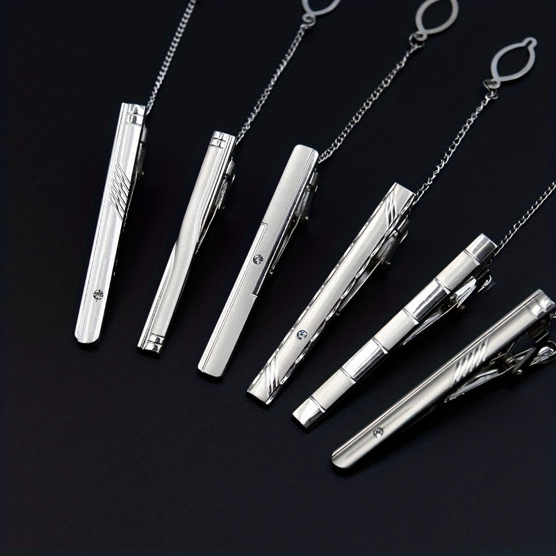 Men's Formal Silver Tie Clip Business Collar Clip