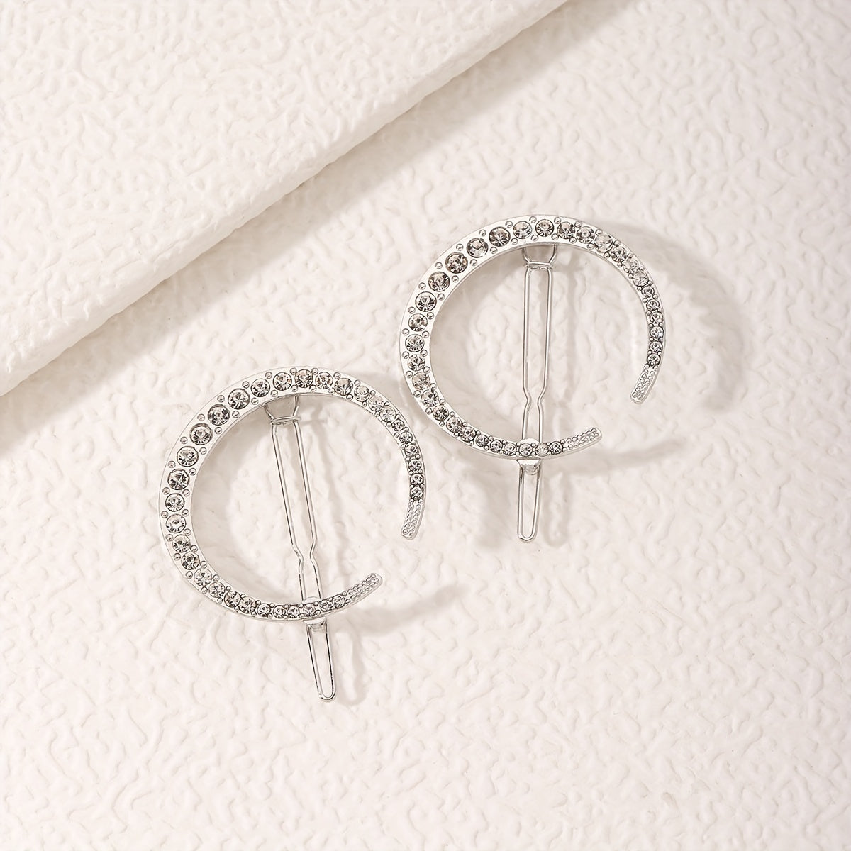 6 PCS Rhinestone Crescent Hair Clips for Women Girls, Hair Accessories