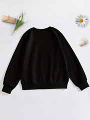 Smiling Face And Letter Print Boys Casual Pullover Sweatshirt