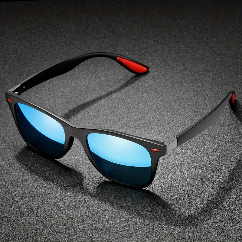 Men's Square Frame Sunglasses Coated Vintage Driving Mirrors