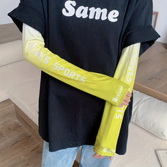 Cartoon Print Ice Sleeves UV Protection Sunproof Gloves