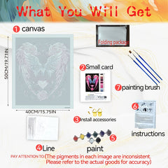 DIY Digital Painting Kit Rose Wings Home Wall Decor Ideal Gift for Crafts
