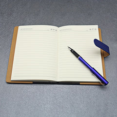 ZMHQLPDZ A5 Leather Lined Diary Notebook Classic Hardcover Business