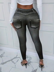  Denim Print High Stretch Leggings