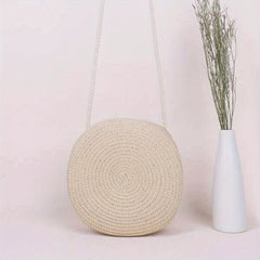 Woven Round Crossbody Bag Beach Handbag for Women