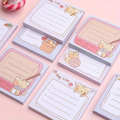 Cat Sticky Notes Cartoon Style 80 Sheets