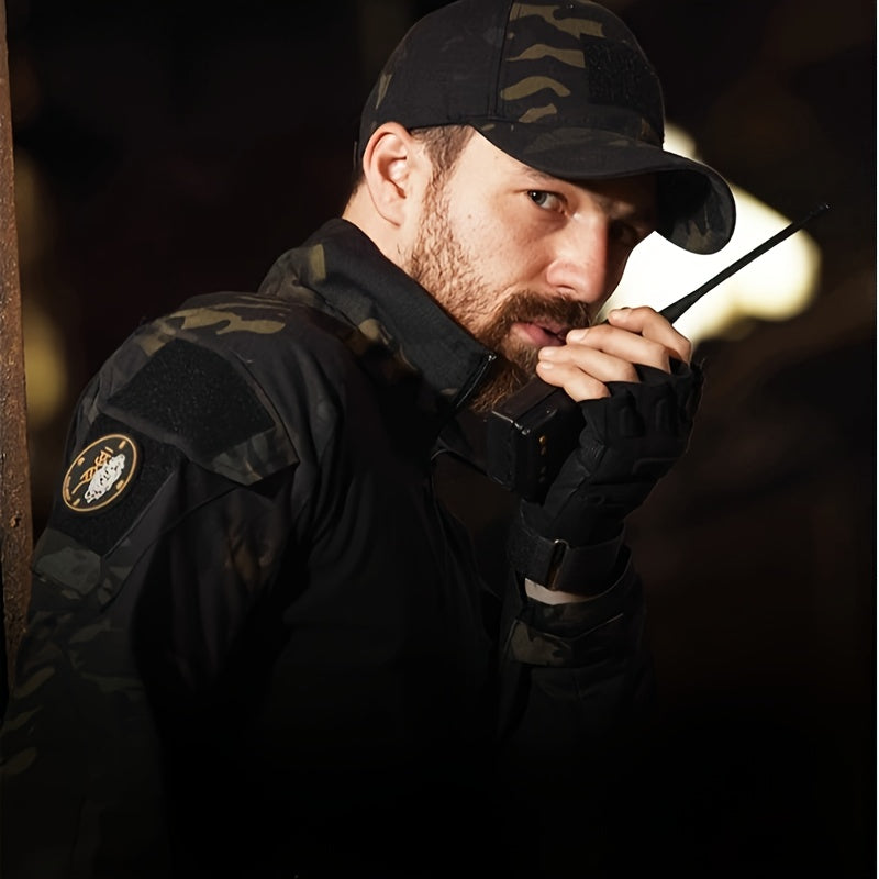 Adjustable Camo Print Baseball Cap Hook-and-Loop Closure