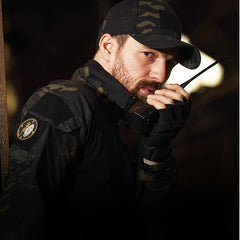 Adjustable Camo Print Baseball Cap Hook-and-Loop Closure