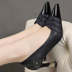 Women's Pointed Toe Stiletto Heels Faux Leather Pumps