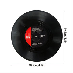6pcs Vinyl Record Coasters Absorbent Retro Style Home Decor