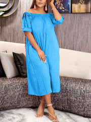 Off Shoulder Wide Leg Jumpsuit Casual Loose Solid Jumpsuit