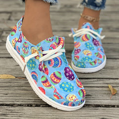 Colorful Pattern Breathable Flat Skate Shoes Lightweight Canvas