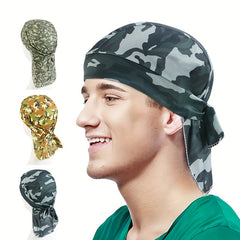 Camouflage Print Head Scarf Unisex Stretchy Head Wrap Bandana Beanie