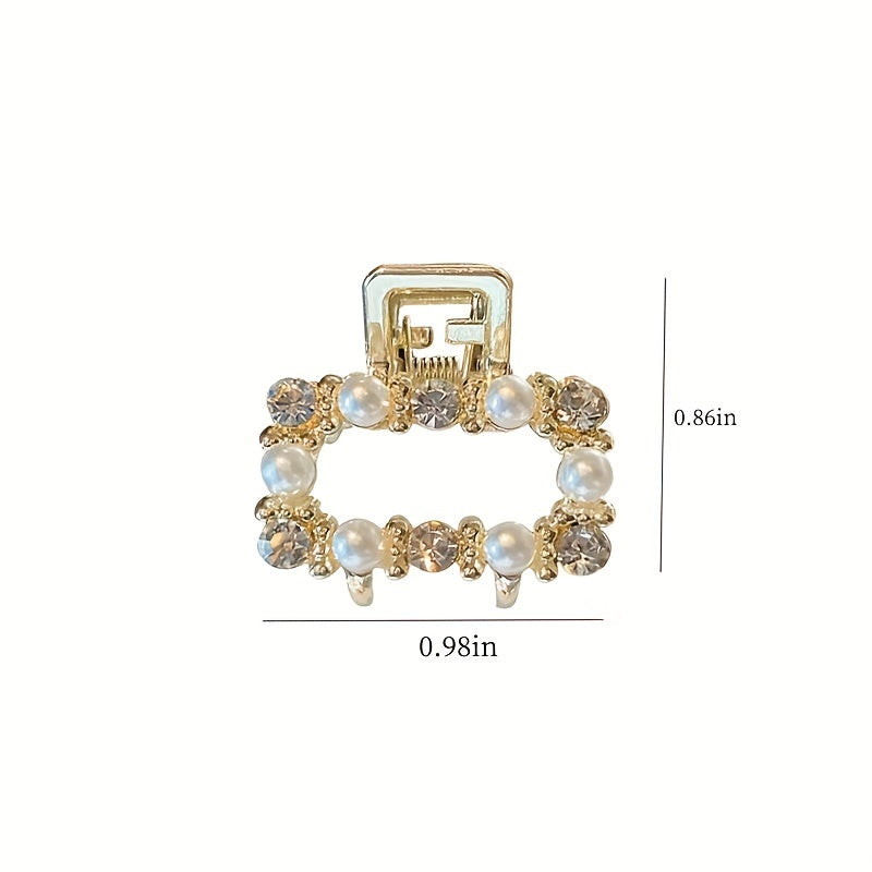 Small Hair Claw Rhinestone Clip, Multiple Pattern Grab