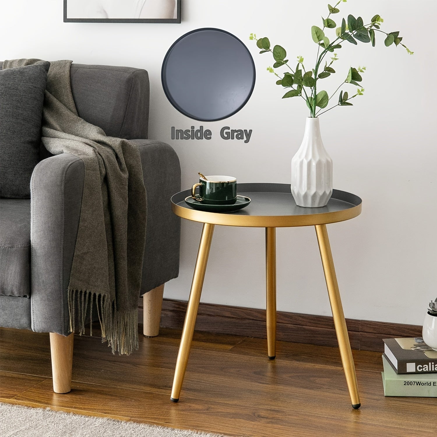Metal End Table Side Table Coffee Table for Living Room and Bedroom