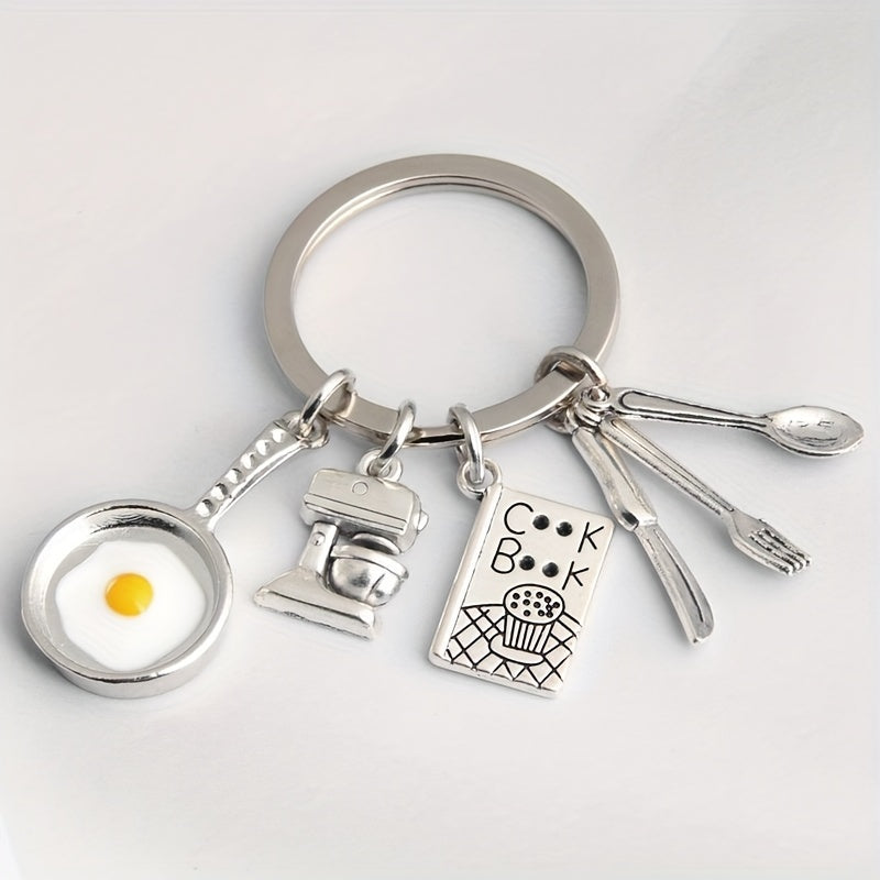 Cooking Tool Keychain Metal Toy Key Ring Purse Handbag Car Charm Gift