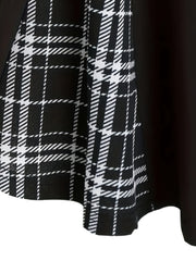  Colorblock Plaid Print Ruched Front Criss Cross Back Cami Dress