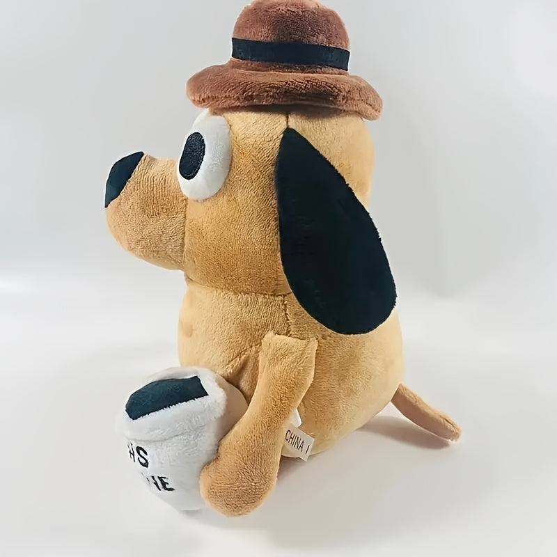 Yellow Angry Dog Plush Toy with Cup This Is Fine Meme