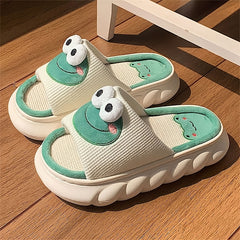 Men's Anti-Skid Frog Slides Open Back Slippers Elevator Shoes