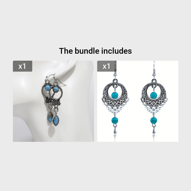 Vintage Turquoise Earrings Women Girls Party Jewelry
