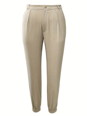  Solid High Rise Joggers With Pockets