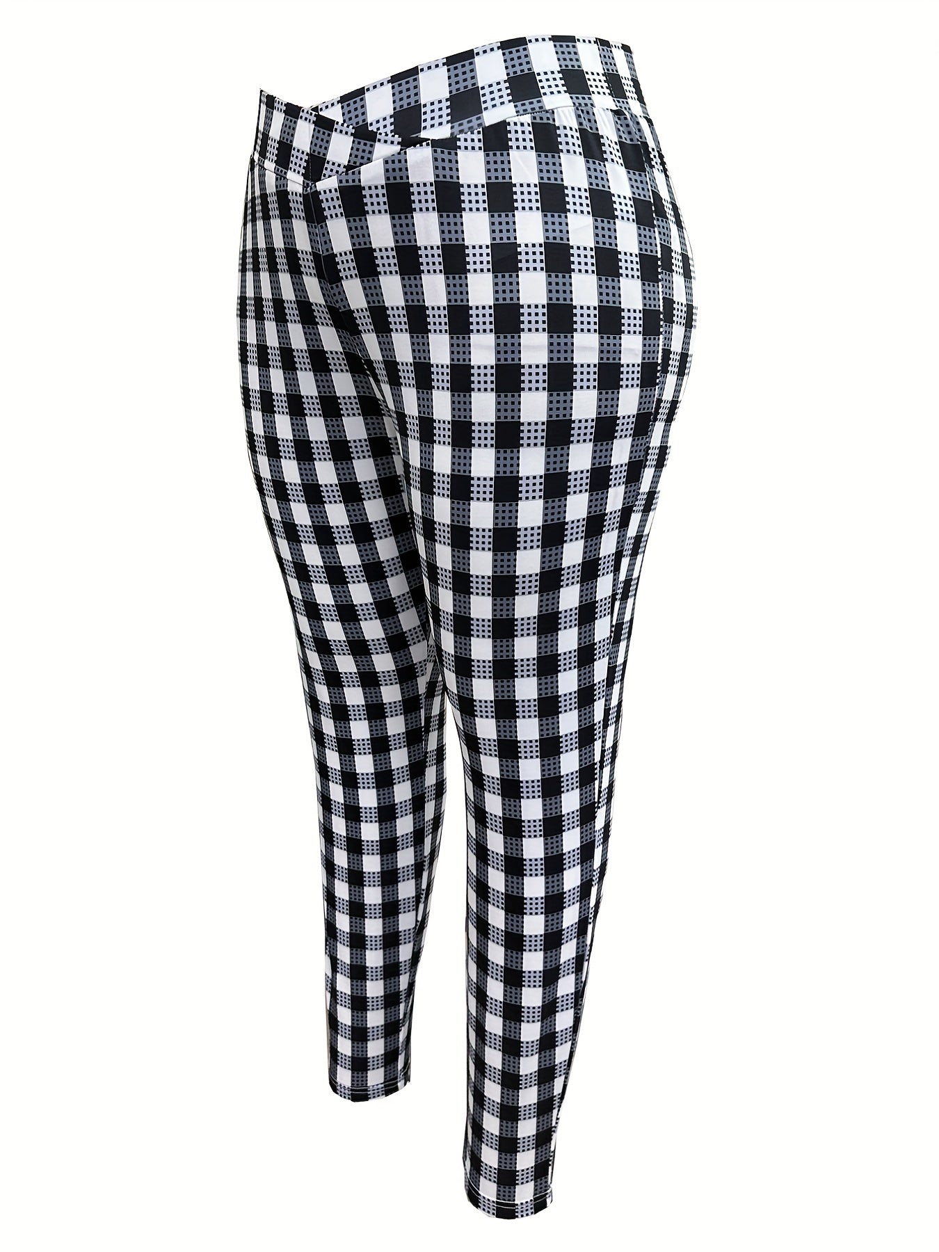  Plaid Print High Rise Leggings