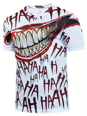 Men's 3D Pattern Print Graphic Crew Neck Active T-shirt