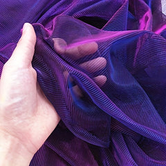 Purple Laser Hollow out Mesh Lace Fabric for Bridal Party